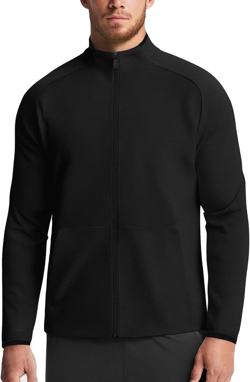 Zengjo Men's Track Jackets Full Zip Running Athletic Workout Lightweight Windproof Jacket with Zipper Pockets Quick Dry - Image 1